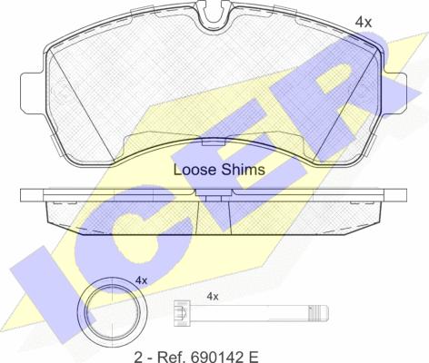 Icer 141785 - Kit de plaquettes de frein, frein à disque cwaw.fr