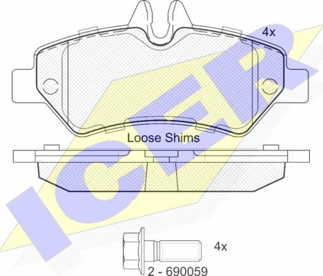 Icer 141787-204 - Kit de plaquettes de frein, frein à disque cwaw.fr