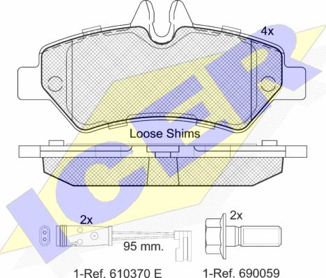 Icer 141787 - Kit de plaquettes de frein, frein à disque cwaw.fr