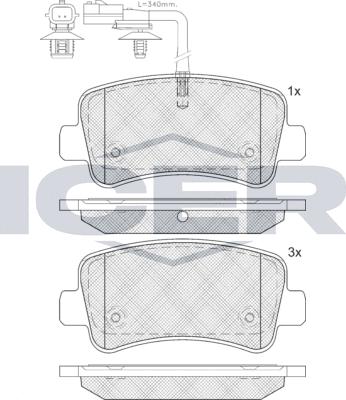 Icer 142001LM - Kit de plaquettes de frein, frein à disque cwaw.fr