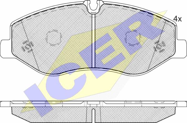 Icer 142191 - Kit de plaquettes de frein, frein à disque cwaw.fr