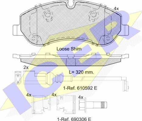 Icer 142119 - Kit de plaquettes de frein, frein à disque cwaw.fr