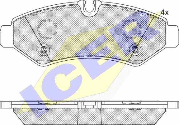 Icer 142350 - Kit de plaquettes de frein, frein à disque cwaw.fr