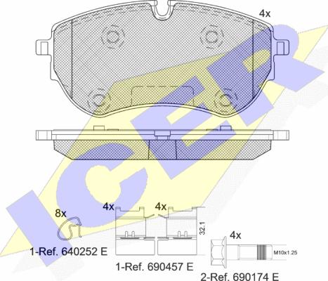 Icer 142319 - Kit de plaquettes de frein, frein à disque cwaw.fr