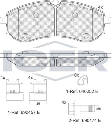 Icer LM2381 - Kit de plaquettes de frein, frein à disque cwaw.fr