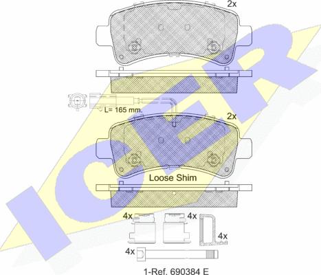 Icer 142240 - Kit de plaquettes de frein, frein à disque cwaw.fr