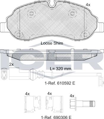 Icer 142217LM - Kit de plaquettes de frein, frein à disque cwaw.fr