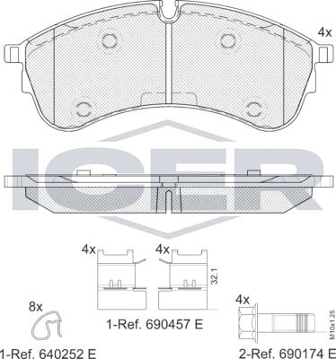 Icer LM2283 - Kit de plaquettes de frein, frein à disque cwaw.fr