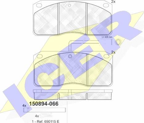 Icer 150894 - Kit de plaquettes de frein, frein à disque cwaw.fr