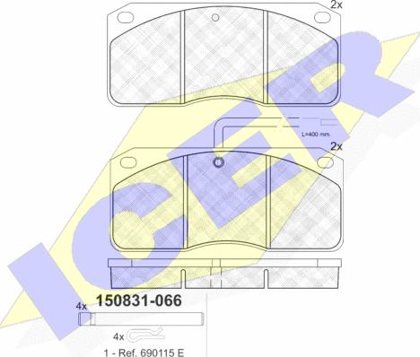 Icer 150831 - Kit de plaquettes de frein, frein à disque cwaw.fr