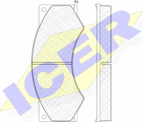 Icer 150764 - Kit de plaquettes de frein, frein à disque cwaw.fr