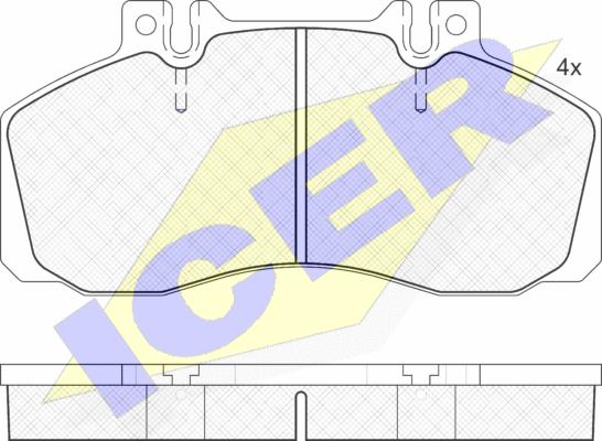 Icer 150722-204 - Kit de plaquettes de frein, frein à disque cwaw.fr