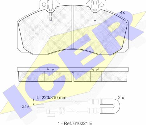 Icer 150722 - Kit de plaquettes de frein, frein à disque cwaw.fr