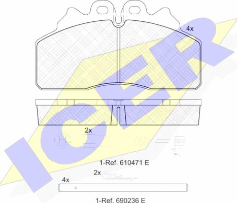 Icer 151958-117 - Kit de plaquettes de frein, frein à disque cwaw.fr