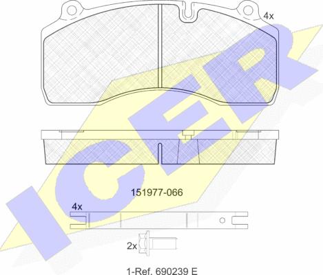 Icer 151977-066 - Kit de plaquettes de frein, frein à disque cwaw.fr