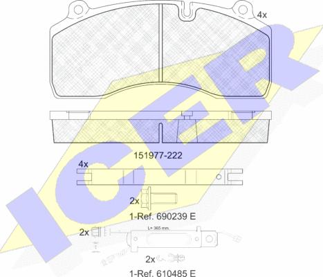 Icer 151977-222 - Kit de plaquettes de frein, frein à disque cwaw.fr