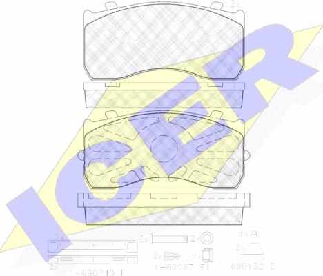 Icer 151404-202 - Kit de plaquettes de frein, frein à disque cwaw.fr