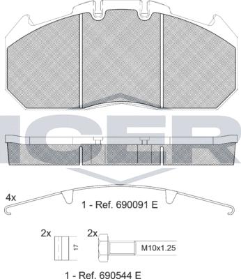 Icer 151405-066 - Kit de plaquettes de frein, frein à disque cwaw.fr