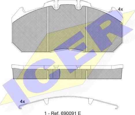 Icer 151405-067 - Kit de plaquettes de frein, frein à disque cwaw.fr