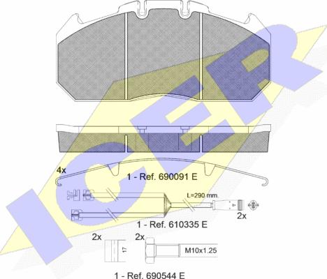 Icer 151405-120 - Kit de plaquettes de frein, frein à disque cwaw.fr