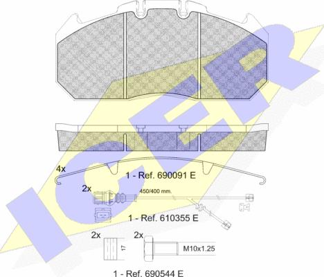 Icer 151405-122 - Kit de plaquettes de frein, frein à disque cwaw.fr