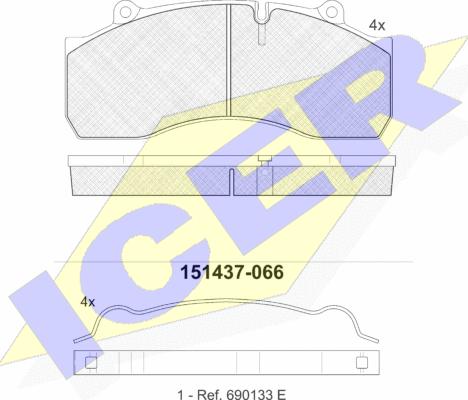 Icer 151437 - Kit de plaquettes de frein, frein à disque cwaw.fr