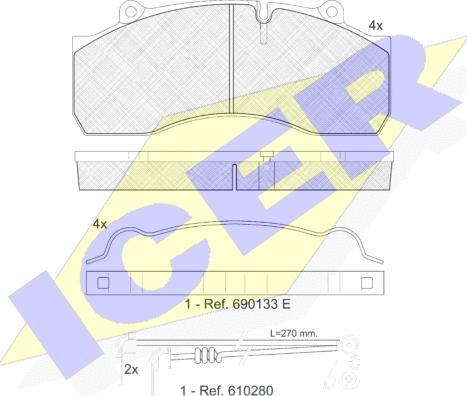 Icer 151437-118 - Kit de plaquettes de frein, frein à disque cwaw.fr