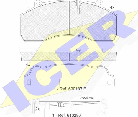 Icer 151423-118 - Kit de plaquettes de frein, frein à disque cwaw.fr