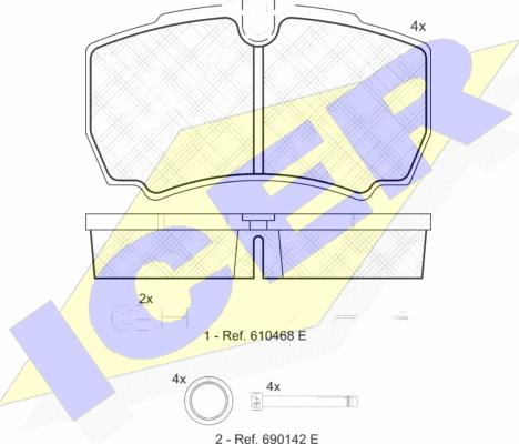 Icer 151640-117 - Kit de plaquettes de frein, frein à disque cwaw.fr