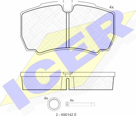 Icer 151640 - Kit de plaquettes de frein, frein à disque cwaw.fr