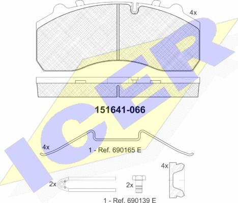 Icer 151641 - Kit de plaquettes de frein, frein à disque cwaw.fr