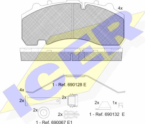 Icer 151630-066 - Kit de plaquettes de frein, frein à disque cwaw.fr