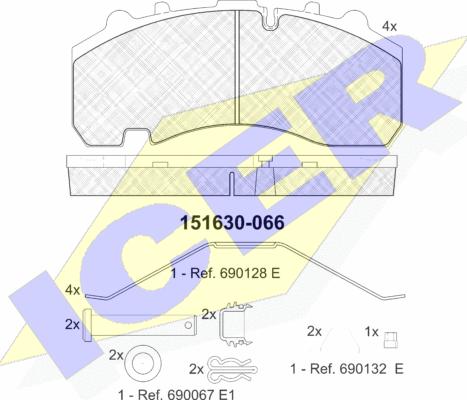 Icer 151630 - Kit de plaquettes de frein, frein à disque cwaw.fr