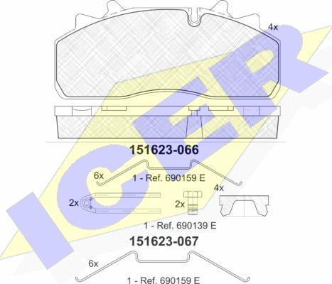 Icer 151623 - Kit de plaquettes de frein, frein à disque cwaw.fr