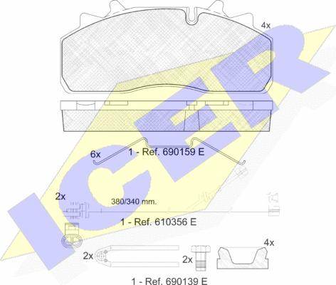 Icer 151623-124 - Kit de plaquettes de frein, frein à disque cwaw.fr