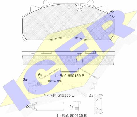 Icer 151623-122 - Kit de plaquettes de frein, frein à disque cwaw.fr