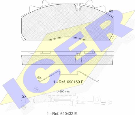 Icer 151623-225 - Kit de plaquettes de frein, frein à disque cwaw.fr