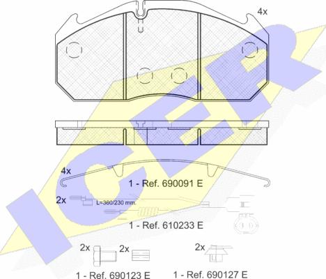 Icer 151040-114 - Kit de plaquettes de frein, frein à disque cwaw.fr