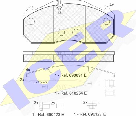 Icer 151040-115 - Kit de plaquettes de frein, frein à disque cwaw.fr