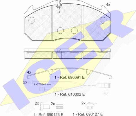 Icer 151040-120 - Kit de plaquettes de frein, frein à disque cwaw.fr