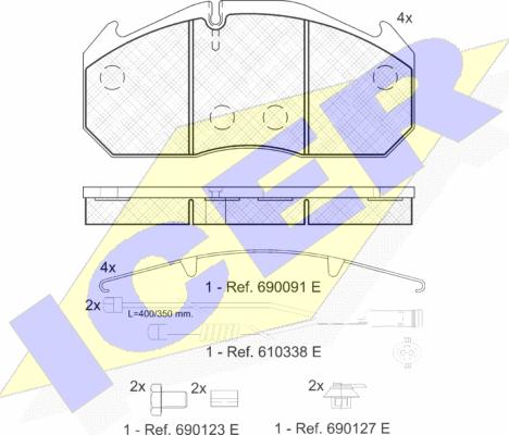 Icer 151040-127 - Kit de plaquettes de frein, frein à disque cwaw.fr