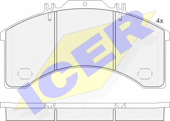 Icer 151043 - Kit de plaquettes de frein, frein à disque cwaw.fr