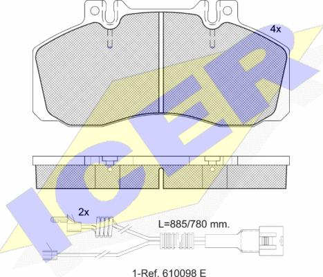 Icer 151080-114 - Kit de plaquettes de frein, frein à disque cwaw.fr