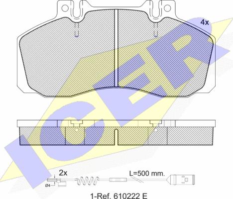 Icer 151080-110 - Kit de plaquettes de frein, frein à disque cwaw.fr