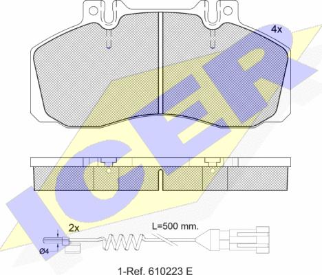 Icer 151080-111 - Kit de plaquettes de frein, frein à disque cwaw.fr