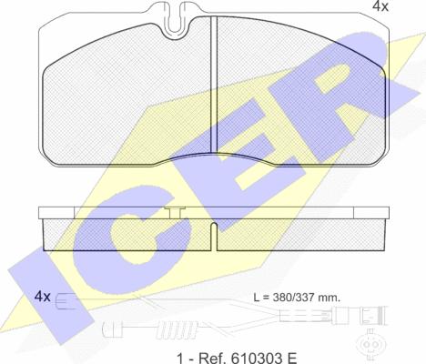 Icer 151088-120 - Kit de plaquettes de frein, frein à disque cwaw.fr