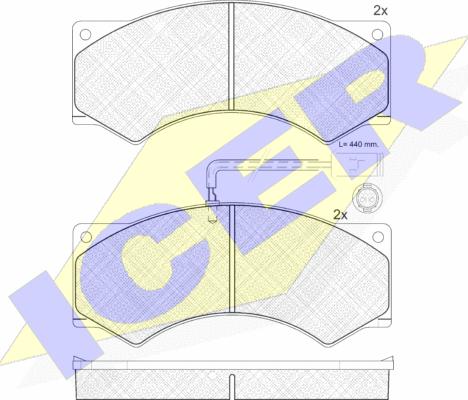 Icer 151037 - Kit de plaquettes de frein, frein à disque cwaw.fr