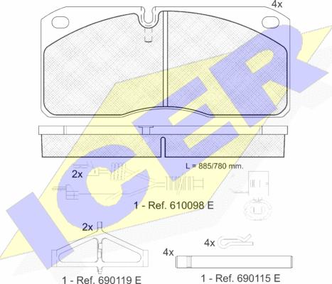 Icer 151079 - Kit de plaquettes de frein, frein à disque cwaw.fr