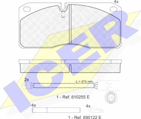 Icer 151078-116 - Kit de plaquettes de frein, frein à disque cwaw.fr