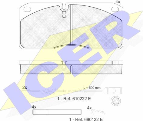 Icer 151078-110 - Kit de plaquettes de frein, frein à disque cwaw.fr